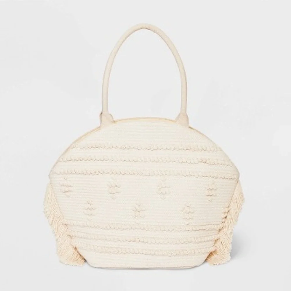 Shade & Shore Cream Oversized Beach Tote Bag
